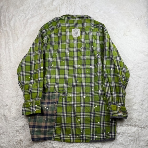 Magnolia Pearl Adison Workshirt in Ceylon Green Plaid Button & Snap Up High Low - Picture 7 of 8